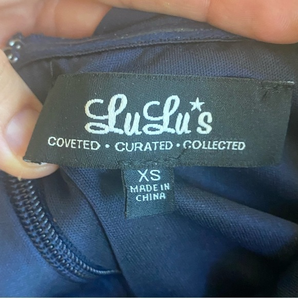 Lulus Moonlight Serenade Navy Blue Strapless Women XS Maxi Dress Formal Wedding - Picture 15 of 15